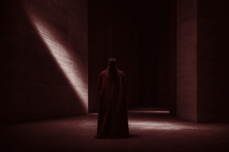 SVRV — a figure held in a chamber, single shaft of light